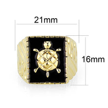 Load image into Gallery viewer, LO5M015- Brass Ring with Epoxy  in Jet Gold Plated