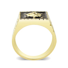 Load image into Gallery viewer, LO5M015- Brass Ring with Epoxy  in Jet Gold Plated