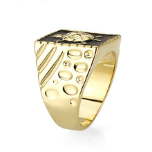 Load image into Gallery viewer, LO5M015- Brass Ring with Epoxy  in Jet Gold Plated