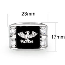 Load image into Gallery viewer, LO5M016- Brass Ring with Epoxy  in Jet Rhodium Plated