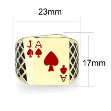 Load image into Gallery viewer, LO5M017- Brass Ring with Epoxy  in Red Gold Plated
