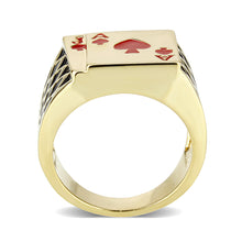 Load image into Gallery viewer, LO5M017- Brass Ring with Epoxy  in Red Gold Plated
