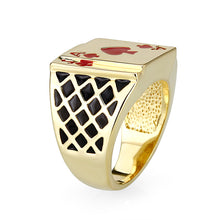 Load image into Gallery viewer, LO5M017- Brass Ring with Epoxy  in Red Gold Plated