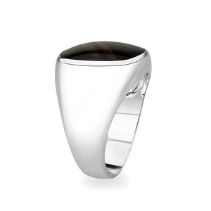 LO5M019- Brass Ring with Epoxy  in Jet Rhodium Plated