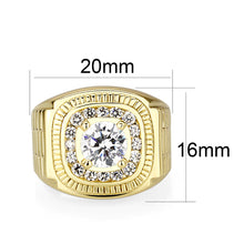 Load image into Gallery viewer, LO5M020-  Brass Ring with  CZ  in Clear Gold Plated
