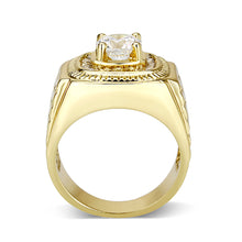 Load image into Gallery viewer, LO5M020-  Brass Ring with  CZ  in Clear Gold Plated