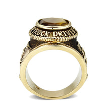 Load image into Gallery viewer, LO5M021 -Ion Gold Plated  Brass Ring with Tiger Eye Stone