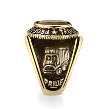 Load image into Gallery viewer, LO5M021 -Ion Gold Plated  Brass Ring with Tiger Eye Stone