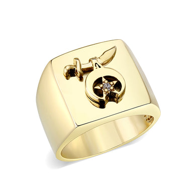LO5M022 -Ion Gold Plated  Brass Ring with No  Stone