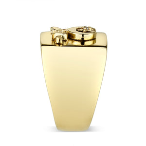 LO5M022 -Ion Gold Plated  Brass Ring with No  Stone