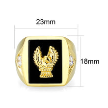 Load image into Gallery viewer, LO5M023 -Ion Gold Plated  Brass Ring with Black Epoxy