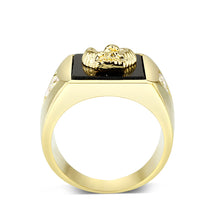 Load image into Gallery viewer, LO5M023 -Ion Gold Plated  Brass Ring with Black Epoxy