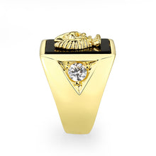 Load image into Gallery viewer, LO5M023 -Ion Gold Plated  Brass Ring with Black Epoxy