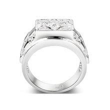 Load image into Gallery viewer, LO5M026-Rhodium Plated  Brass Ring with Clear CZ