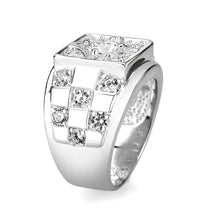 Load image into Gallery viewer, LO5M026-Rhodium Plated  Brass Ring with Clear CZ