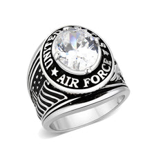 Load image into Gallery viewer, LO5M030-Rhodium Plated  Brass Ring with  Clear CZ