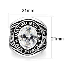 Load image into Gallery viewer, LO5M030-Rhodium Plated  Brass Ring with  Clear CZ