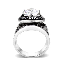 Load image into Gallery viewer, LO5M030-Rhodium Plated  Brass Ring with  Clear CZ