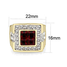 Load image into Gallery viewer, LO5M033-Ion Gold  Plated  Brass Ring with  Synthetic Glass Siam