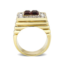Load image into Gallery viewer, LO5M033-Ion Gold  Plated  Brass Ring with  Synthetic Glass Siam