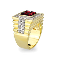 Load image into Gallery viewer, LO5M033-Ion Gold  Plated  Brass Ring with  Synthetic Glass Siam