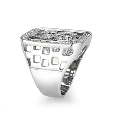 Load image into Gallery viewer, LO5M034-Rhodium Plated  Brass Ring with  Synthetic Glass Clear