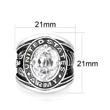 Load image into Gallery viewer, LO5M035-Rhodium Plated  Brass Ring with  CZ Clear