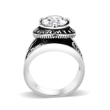 Load image into Gallery viewer, LO5M035-Rhodium Plated  Brass Ring with  CZ Clear