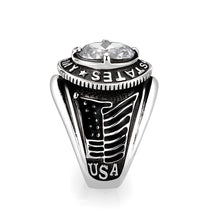 Load image into Gallery viewer, LO5M035-Rhodium Plated  Brass Ring with  CZ Clear