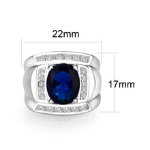 Load image into Gallery viewer, LO5M036-Rhodium Plated  Brass Ring with  Synthetic Glasses Montana