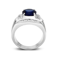 Load image into Gallery viewer, LO5M036-Rhodium Plated  Brass Ring with  Synthetic Glasses Montana