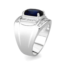 Load image into Gallery viewer, LO5M036-Rhodium Plated  Brass Ring with  Synthetic Glasses Montana