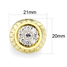 Load image into Gallery viewer, LO5M037-Ion Gold Plated  Brass Ring with  CZ Clear