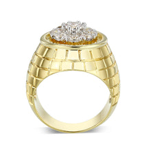 Load image into Gallery viewer, LO5M037-Ion Gold Plated  Brass Ring with  CZ Clear