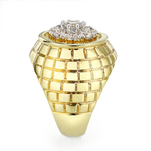 Load image into Gallery viewer, LO5M037-Ion Gold Plated  Brass Ring with  CZ Clear