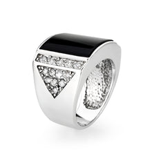 Load image into Gallery viewer, LO5M039-Rhodium Plated  Brass Ring with  Onyx