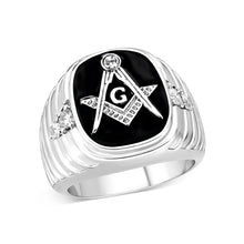 Load image into Gallery viewer, LO5M068 - Rhodium Plated Brass Ring with  Epoxy