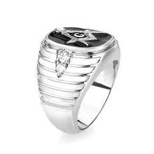 Load image into Gallery viewer, LO5M068 - Rhodium Plated Brass Ring with  Epoxy