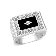 Load image into Gallery viewer, LO5M069 - Rhodium Plated Brass Ring with  Epoxy