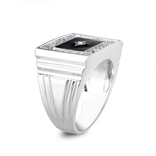 Load image into Gallery viewer, LO5M069 - Rhodium Plated Brass Ring with  Epoxy