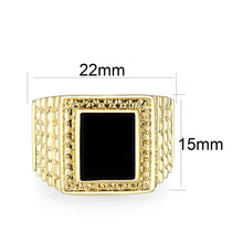Load image into Gallery viewer, LO5M070 - IP Gold(Ion Plating )Brass Ring with Onyx