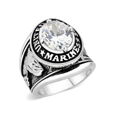 Load image into Gallery viewer, LO5M071 - Rhodium Plated Brass Ring with  CZ Clear
