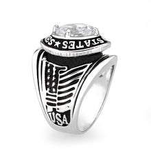 Load image into Gallery viewer, LO5M071 - Rhodium Plated Brass Ring with  CZ Clear