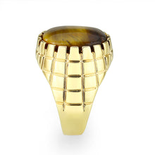 Load image into Gallery viewer, LO5M072 - IP Gold(Ion Plating )Brass Ring with Tiger Eye