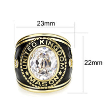 Load image into Gallery viewer, LO5M085 - IP Gold(Ion Plating) Brass Ring with Synthetic Glass In Clear Color