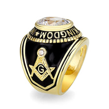 Load image into Gallery viewer, LO5M085 - IP Gold(Ion Plating) Brass Ring with Synthetic Glass In Clear Color