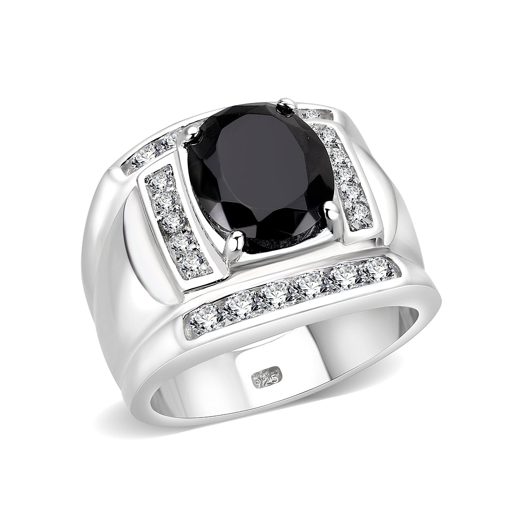 LO5S159- Sterling Silver   Ring with AAA Grade CZ   High Polished(No Plated)
