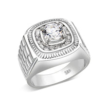 Load image into Gallery viewer, LO5S163- Sterling Silver   Ring with Clear CZ   High Polished(No Plated)