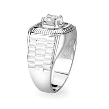 Load image into Gallery viewer, LO5S163- Sterling Silver   Ring with Clear CZ   High Polished(No Plated)