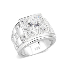 Load image into Gallery viewer, LO5S164- Sterling Silver   Ring with Clear CZ   High Polished(No Plated)